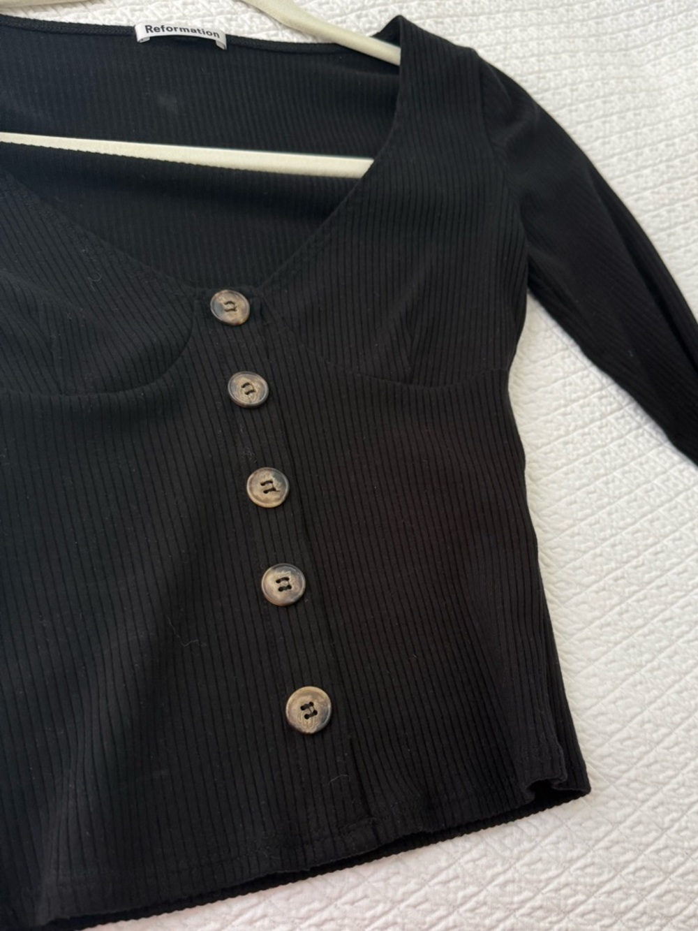 Reformation Virgil Knit Top XS Black - Picture 2 of 6